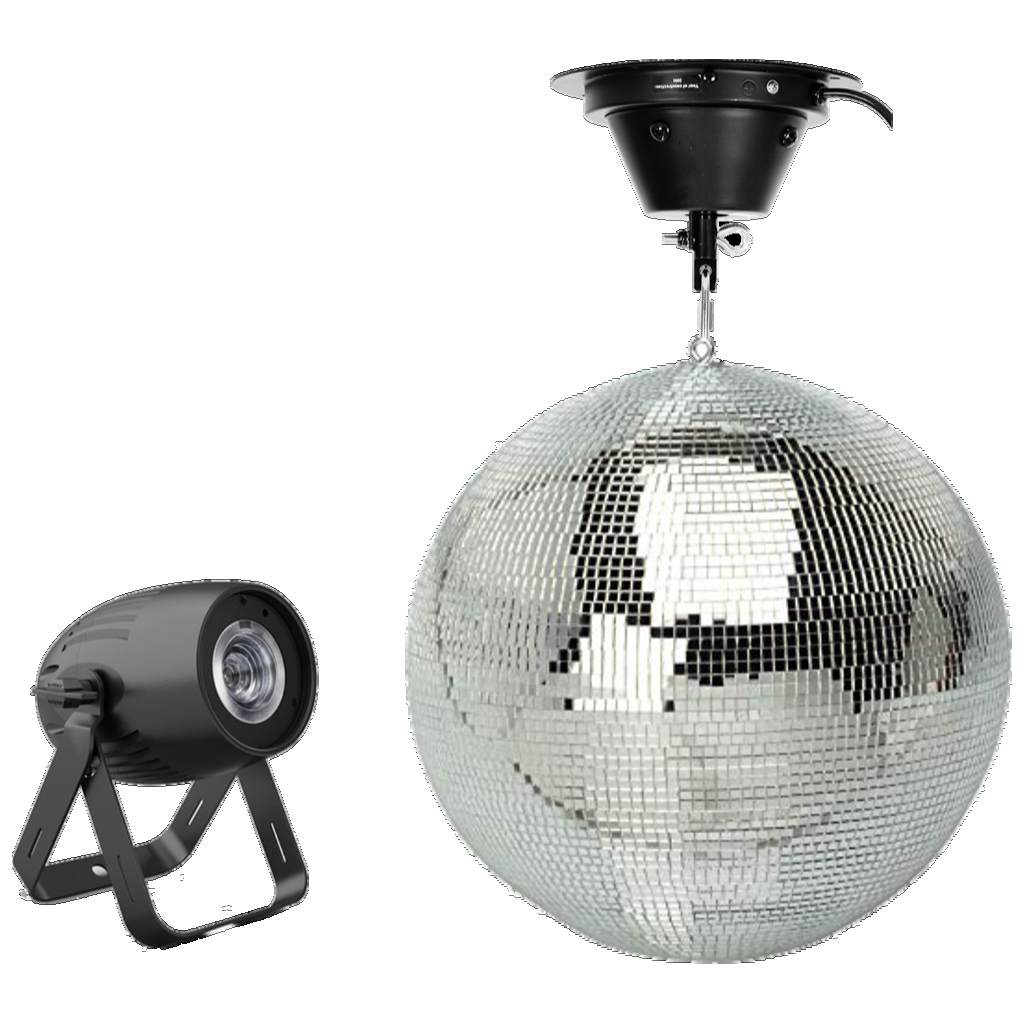 Boule à facettes 50 cm + spot LED